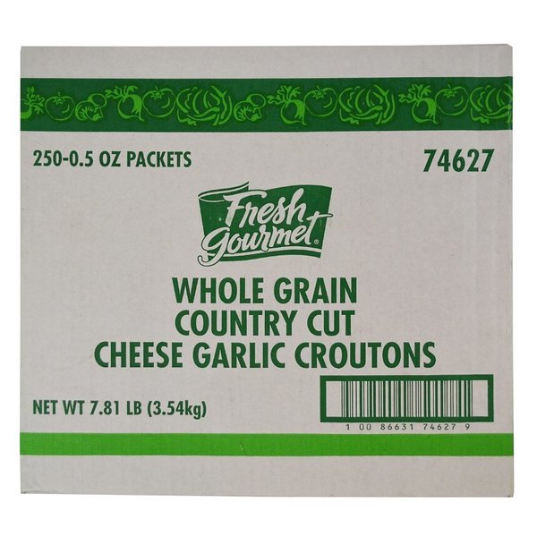Fresh Gourmet Whole Grain Country Cut Cheese Garlic Crouton .5 oz., PK250 74627